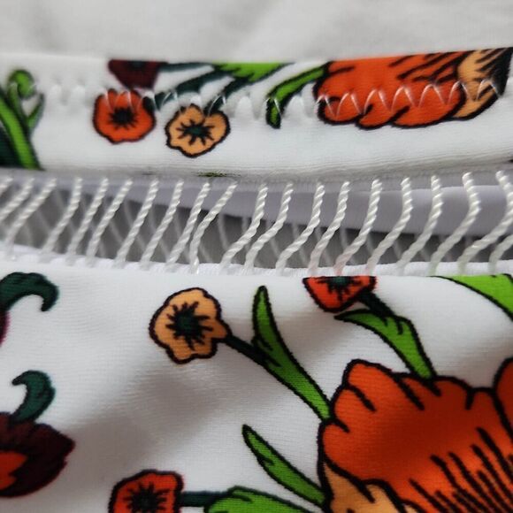 Cupshe Ladies Size XXL White Orange Green Floral Bikini Bottoms - Picture 5 of 5